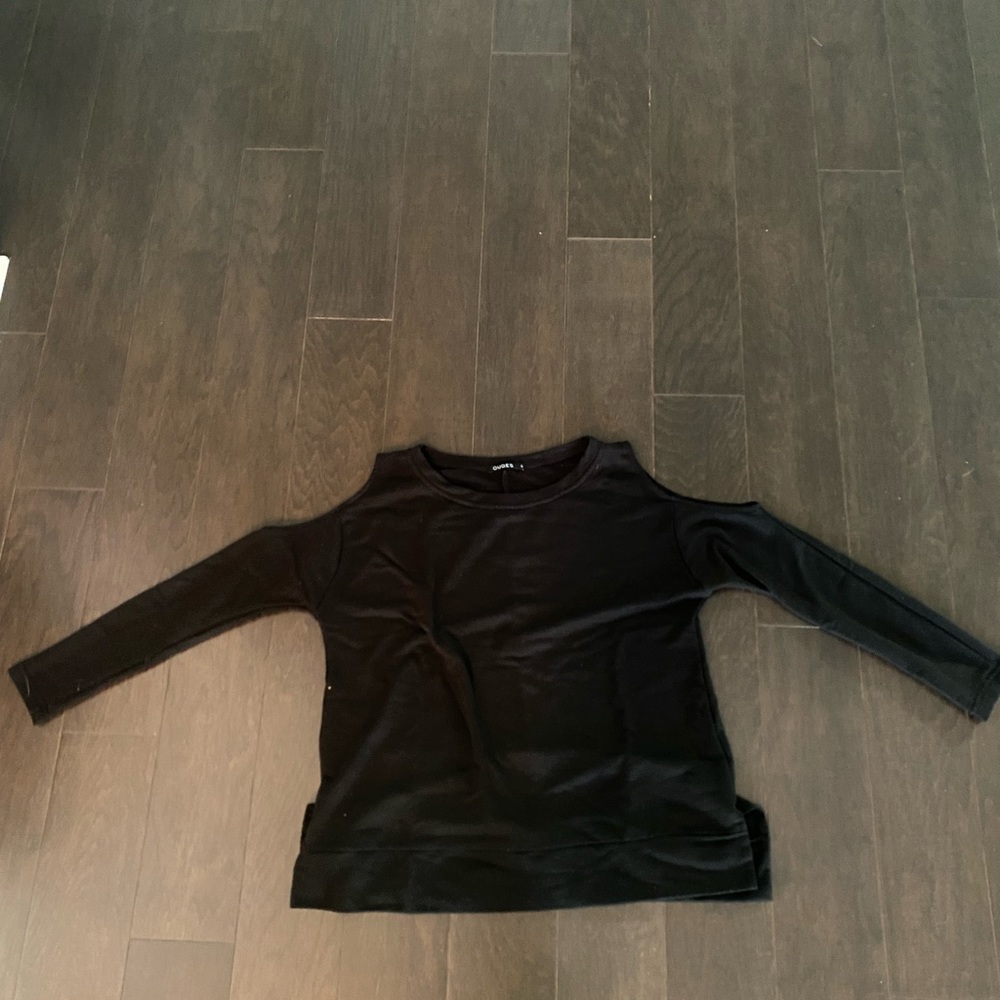 Women’s black long sleeve shirt (shoulder cut out)